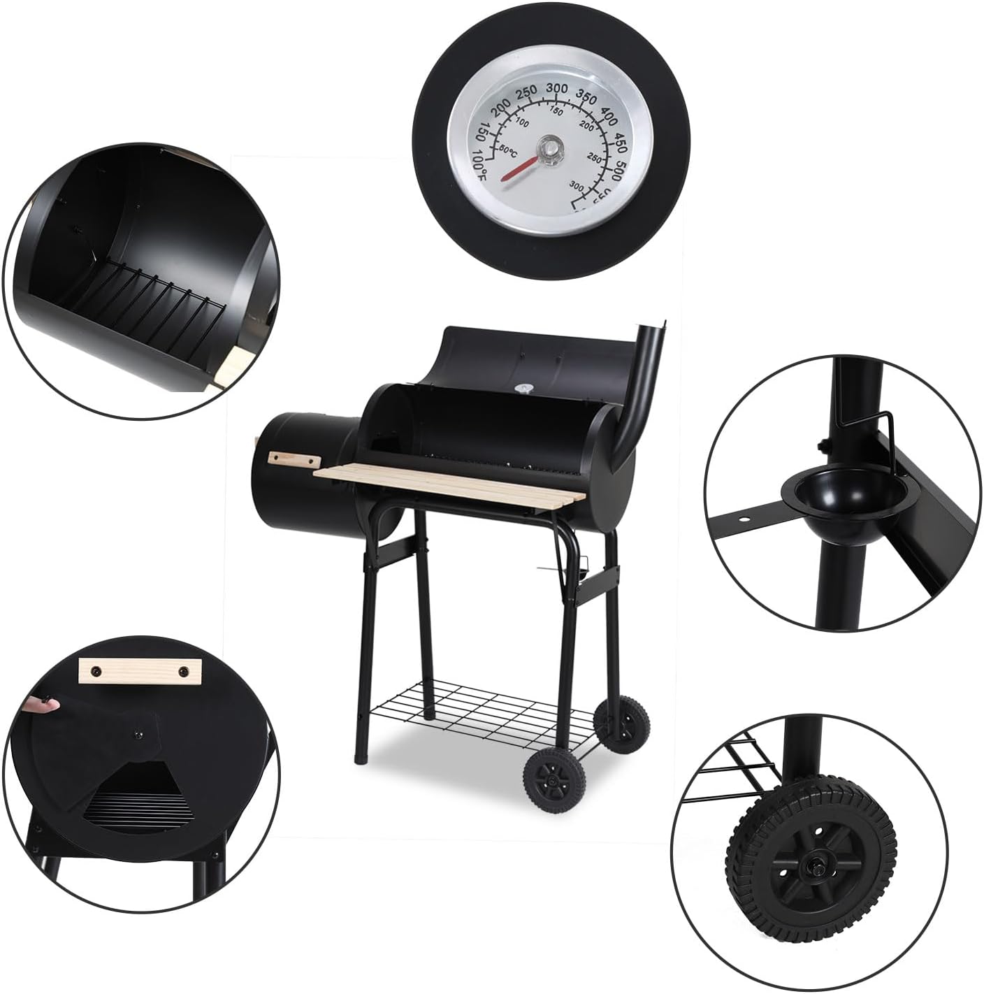 Hebitod Charcoal Grill with Shelves XXL