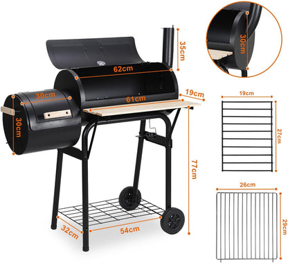 Hebitod Charcoal Grill with Shelves XXL