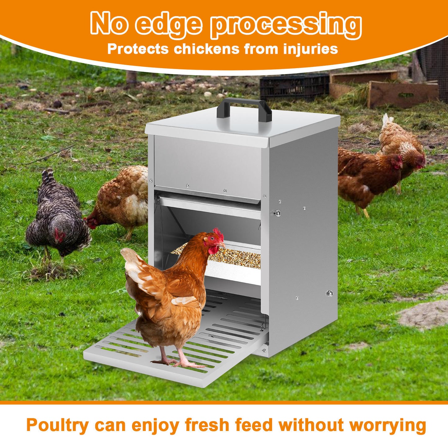 Hebitod Automatic Chicken Feeder Galvanised steel 5kg