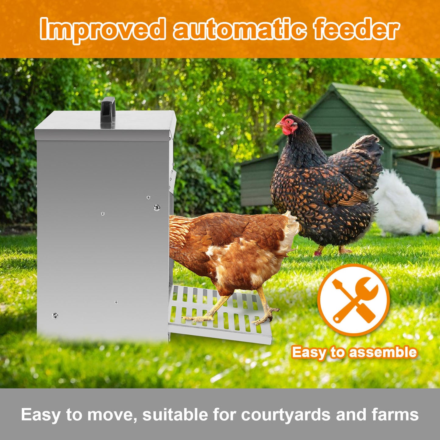 Hebitod Automatic Chicken Feeder Galvanised steel 5kg