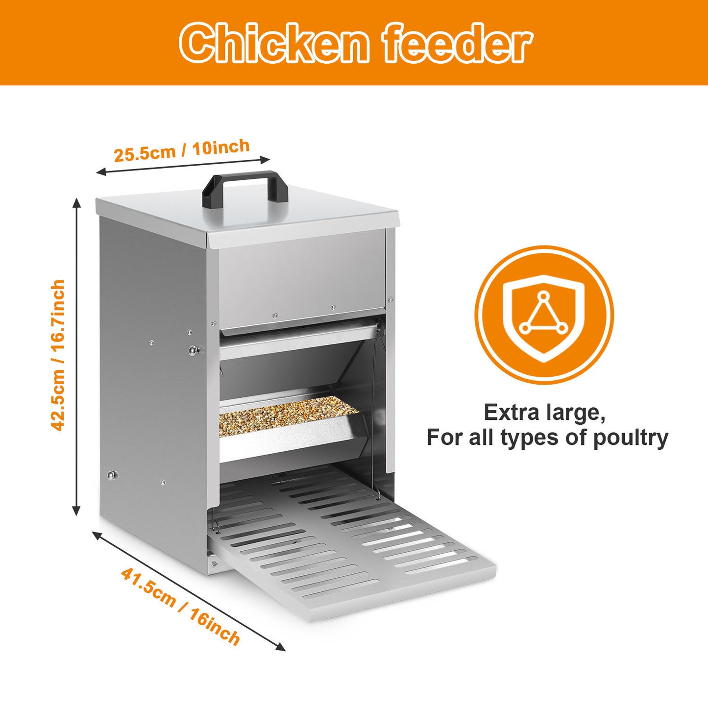 Hebitod Automatic Chicken Feeder Galvanised steel 5kg