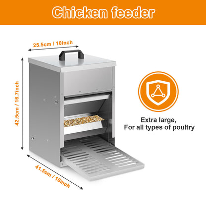 Hebitod Automatic Chicken Feeder Galvanised steel 5kg