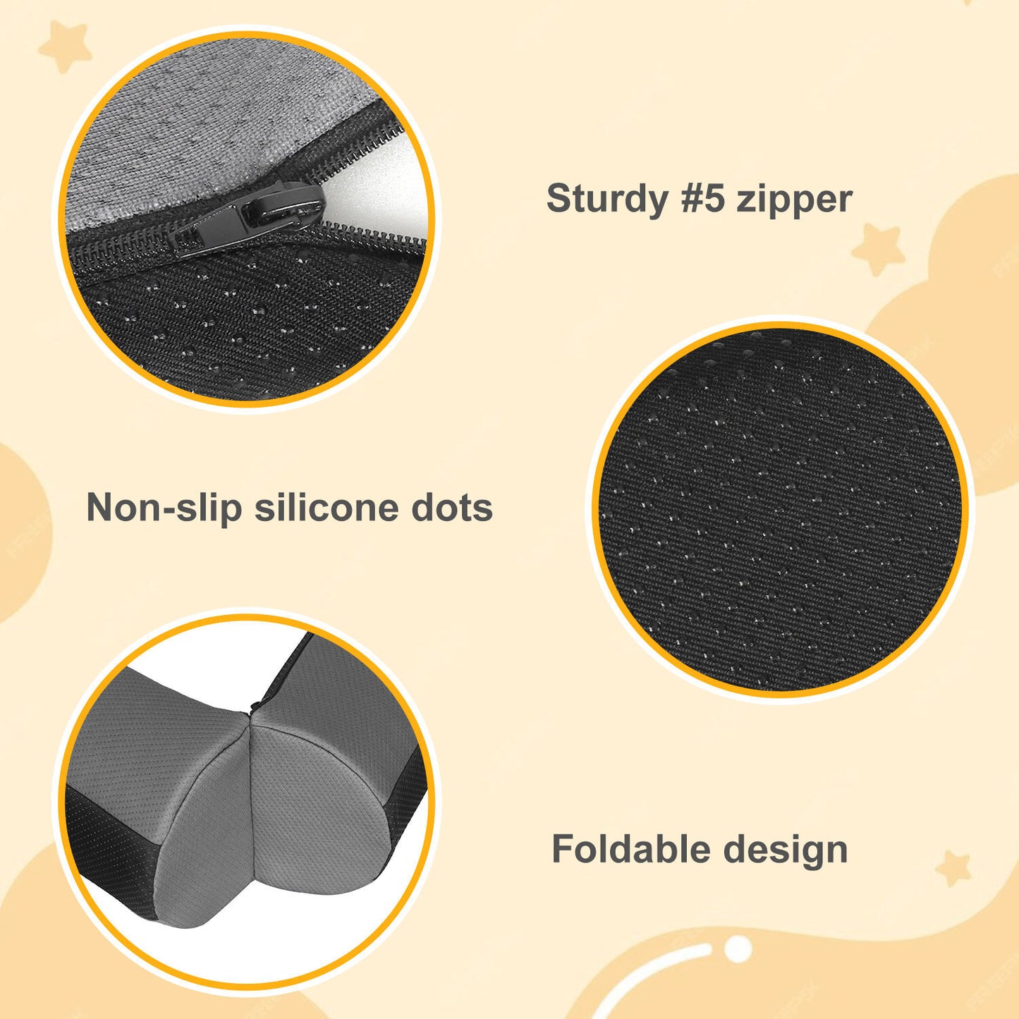 Hebitod Bed Rail Baby Fall Protection Foldable Foam 132x17x12 cm