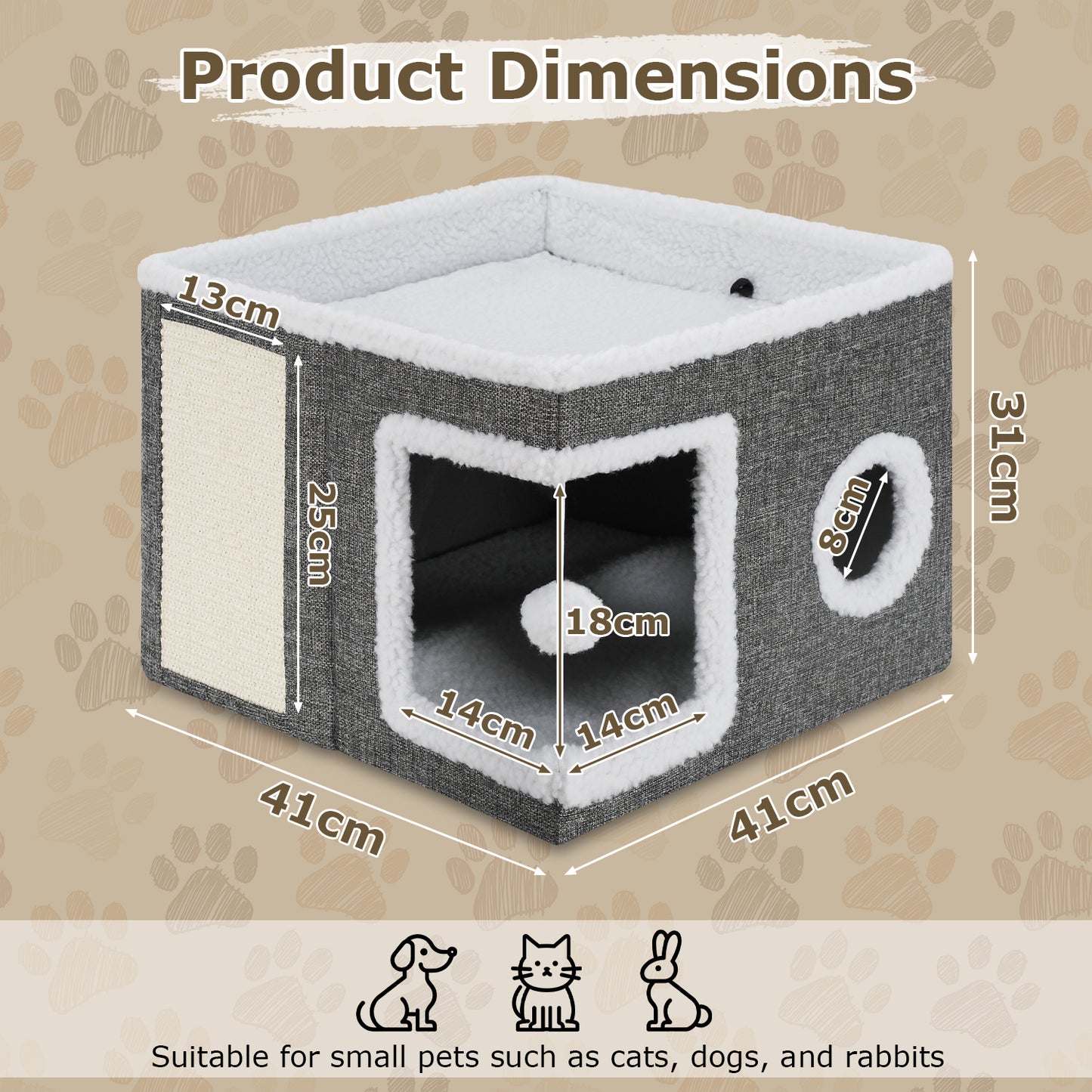 Hebitod Cat House Foldable 41x41x31cm