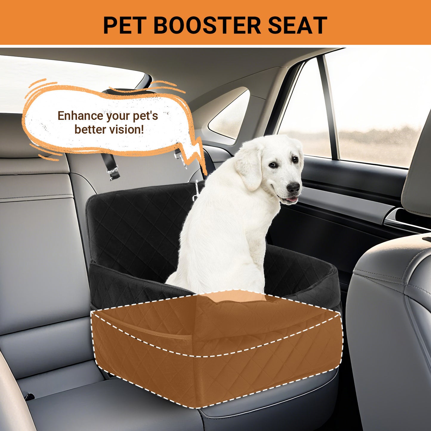 Hebitod Dog Car Seat Pet Seat Memory Foam