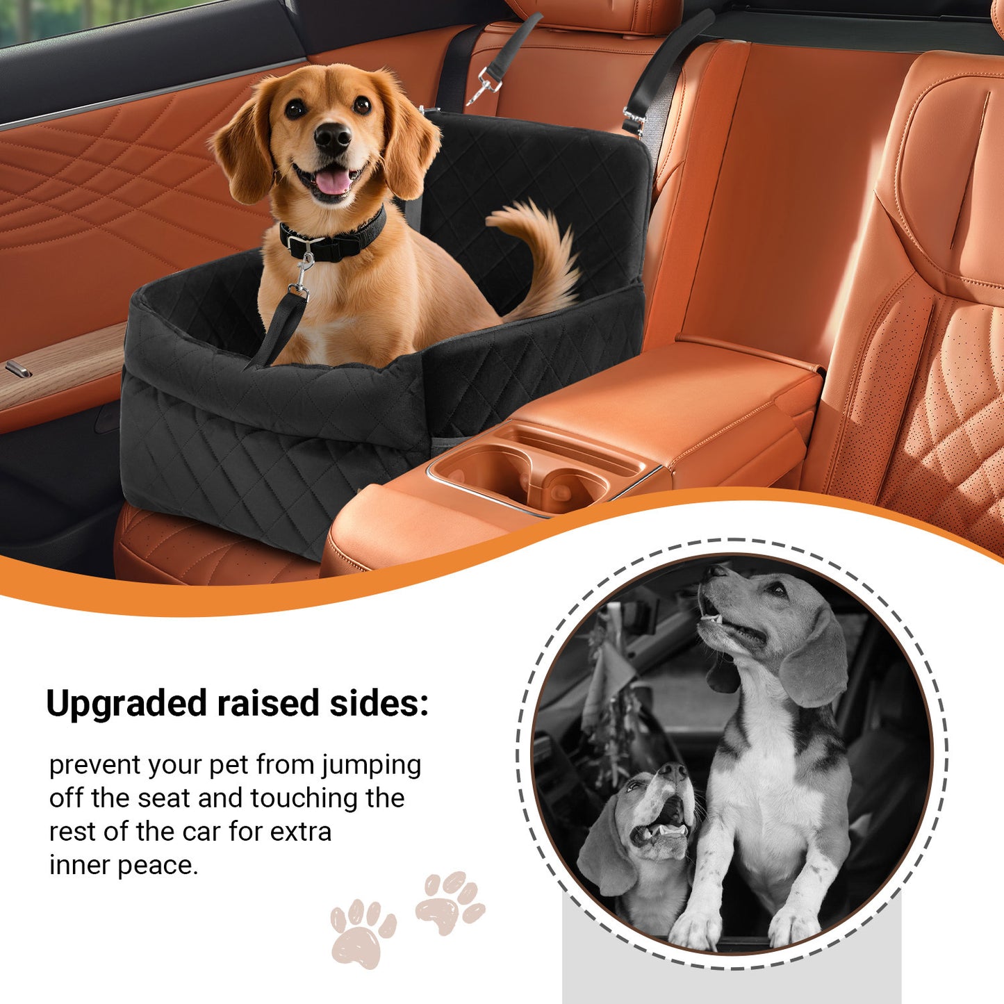 Hebitod Dog Car Seat Pet Seat Memory Foam