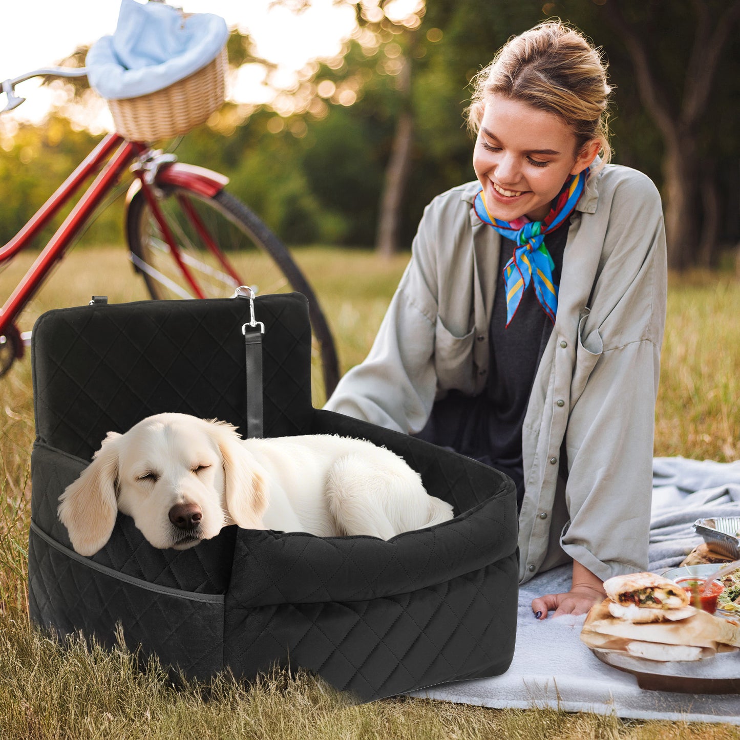 Hebitod Dog Car Seat Pet Seat Memory Foam