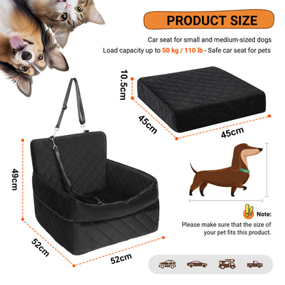Hebitod Dog Car Seat Pet Seat Memory Foam