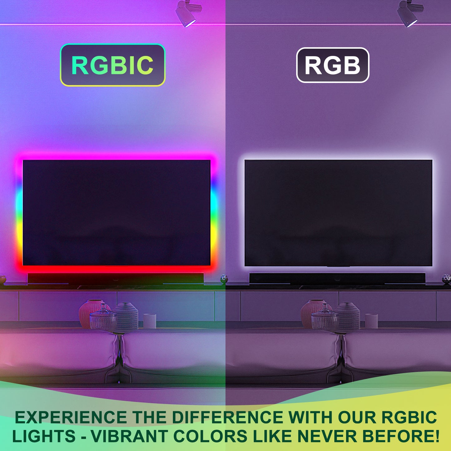 Hebitod LED Strip Neon Strip RGBIC 3m with Remote Control, APP