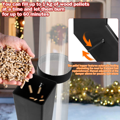 Hebitod Outdoor Pellet Heater for Patio Heater Fire Tube Stainless Steel