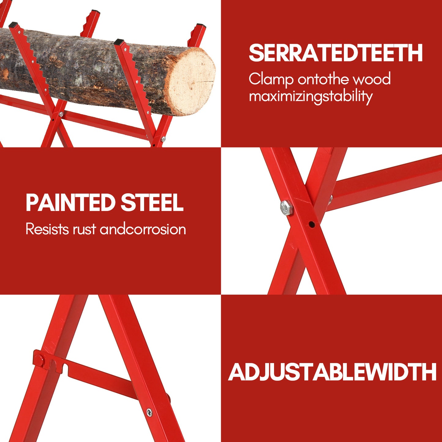 Hebitod Steel Log Sawhorse Folding up to 100 kg for Chainsaw & Handsaw