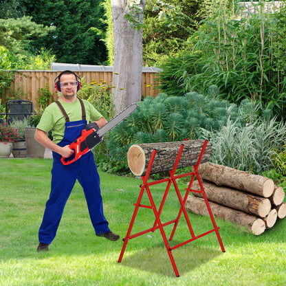 Hebitod Steel Log Sawhorse Folding up to 100 kg for Chainsaw & Handsaw