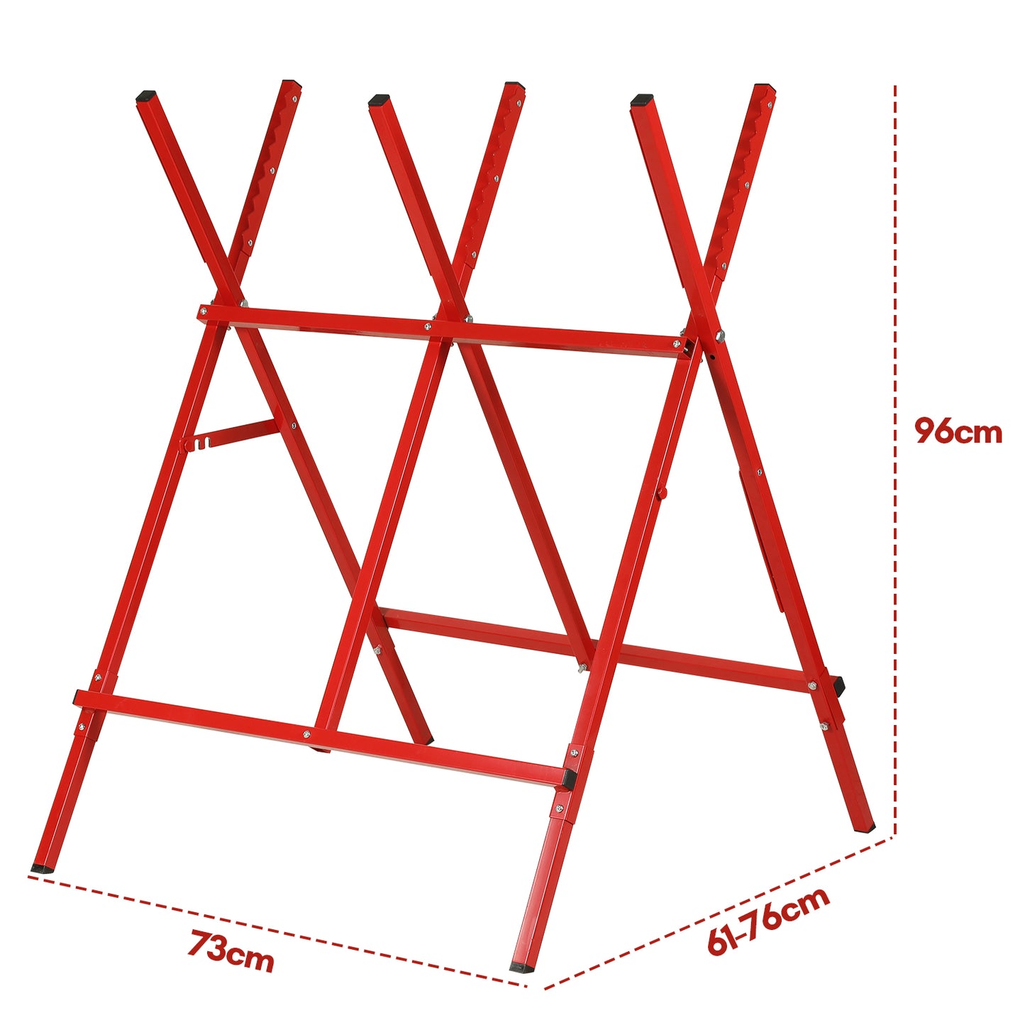 Hebitod Steel Log Sawhorse Folding up to 100 kg for Chainsaw & Handsaw