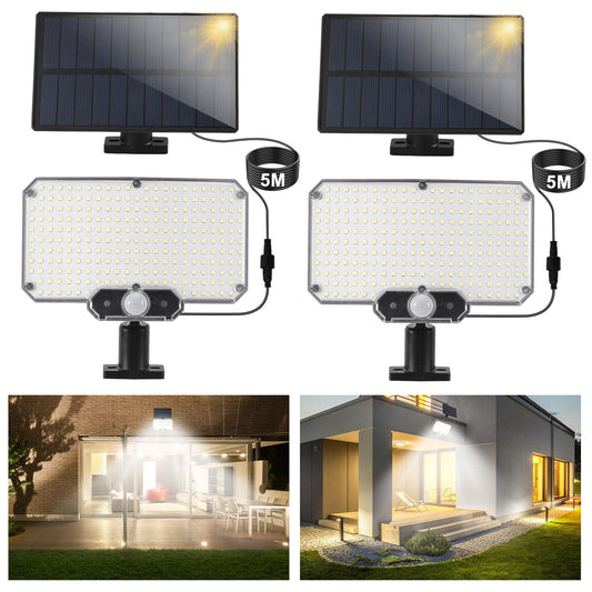 Hebitod Solar Security Light Outdoor Motion Sensor 2 Pack