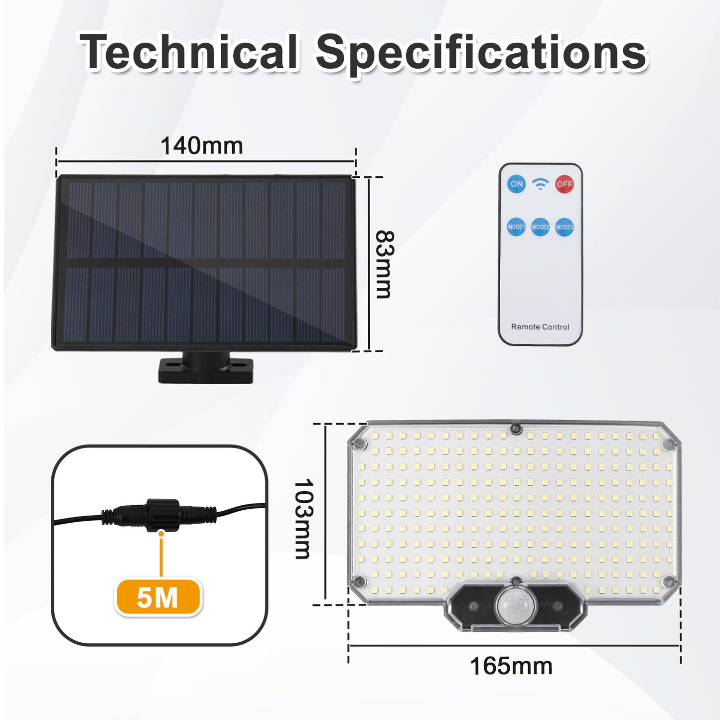 Hebitod Solar Security Light Outdoor Motion Sensor 2 Pack