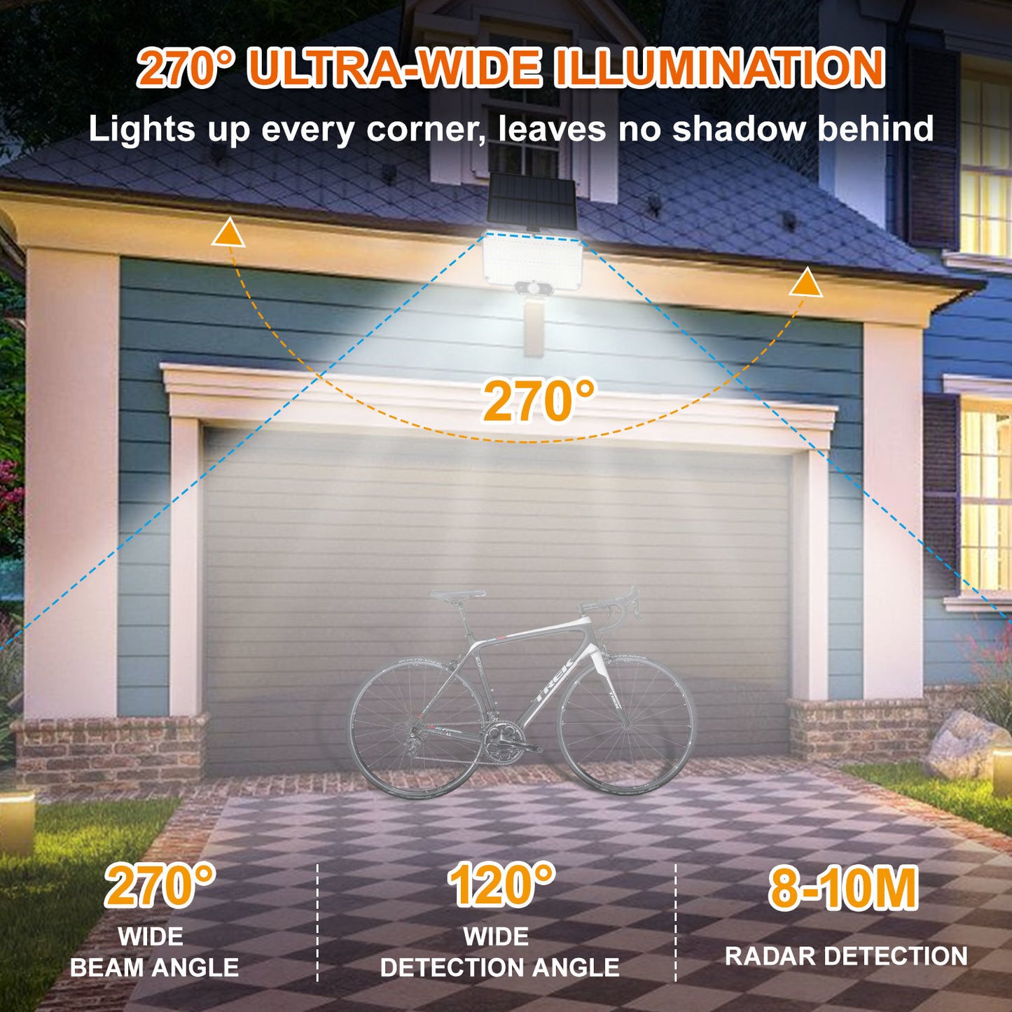 Hebitod Solar Security Light Outdoor Motion Sensor 2 Pack