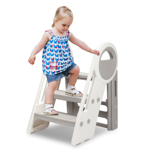Hebitod Step Stool for Kids 3 Step Adjustable with Handles