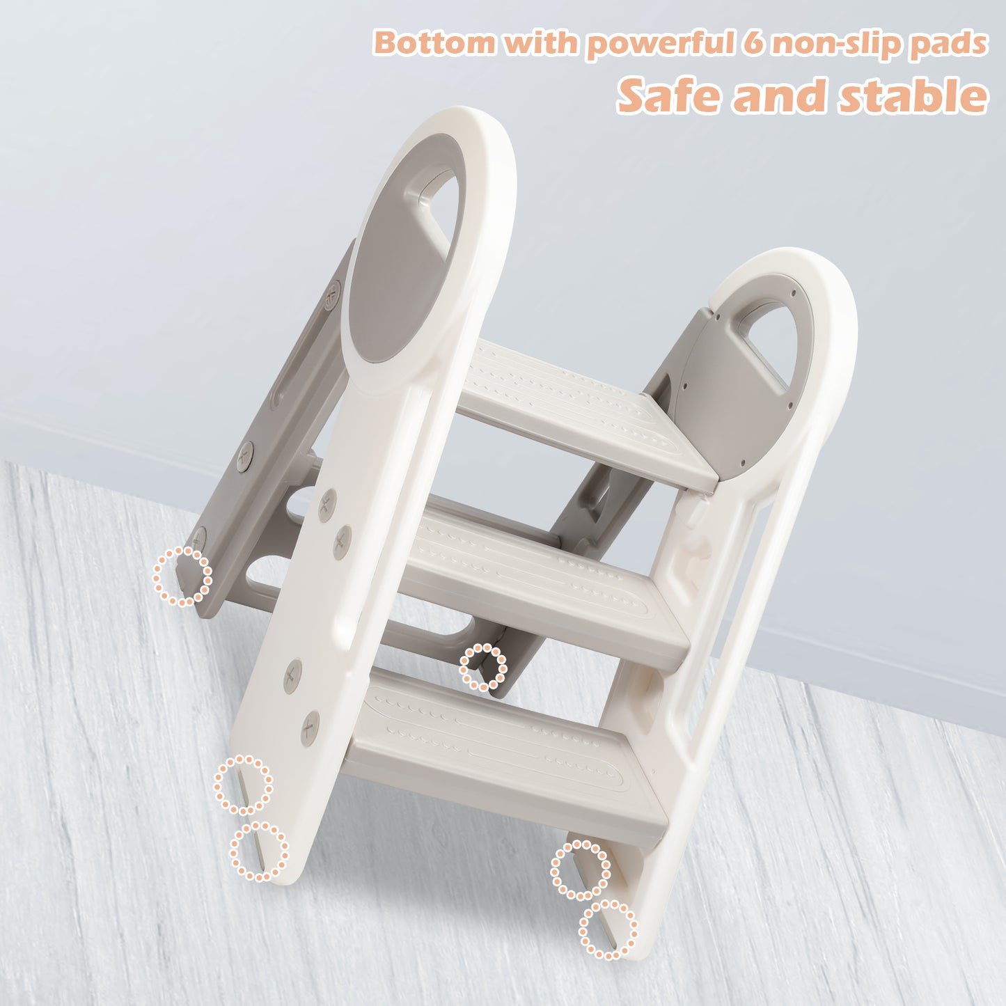 Hebitod Step Stool for Kids 3 Step Adjustable with Handles