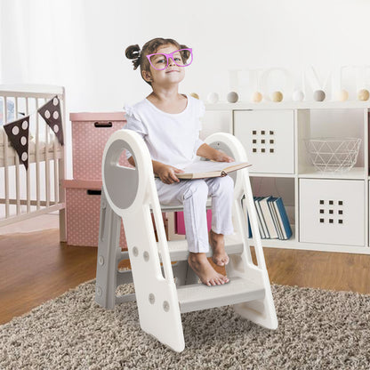 Hebitod Step Stool for Kids 3 Step Adjustable with Handles