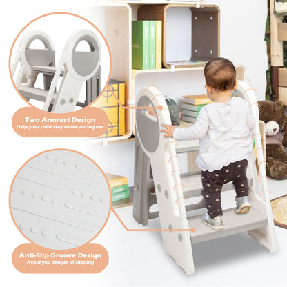 Hebitod Step Stool for Kids 3 Step Adjustable with Handles