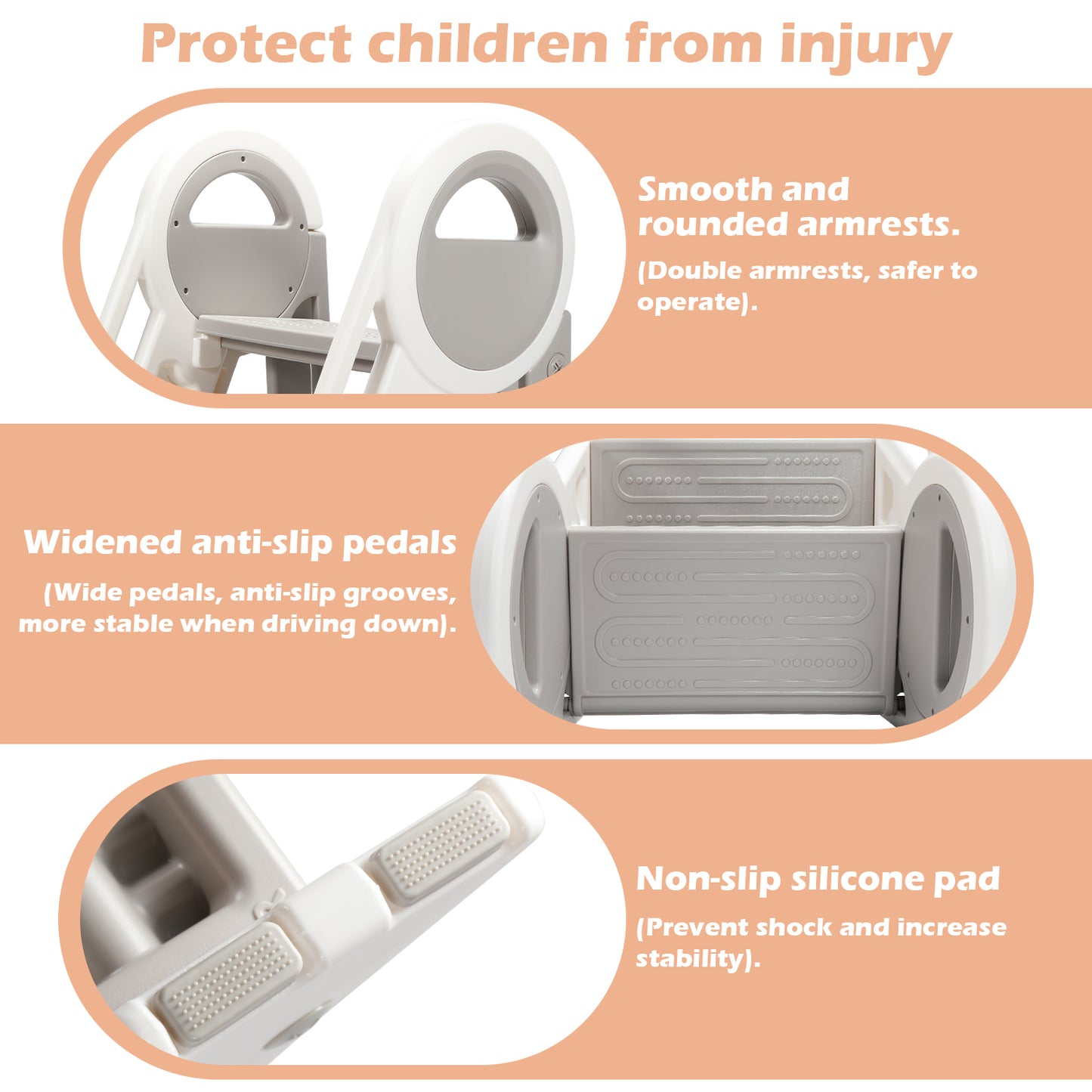 Hebitod Step Stool for Kids 3 Step Adjustable with Handles