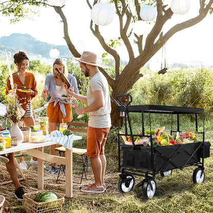 Hebitod Trolley Cart Wagon Cart Folding With Canopy Camping