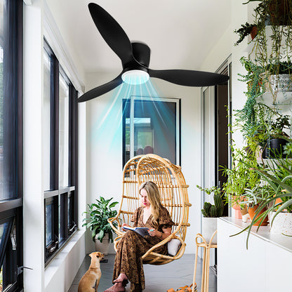 Hebitod Ceiling Fans with Lights Dimmable and Remote Control APP