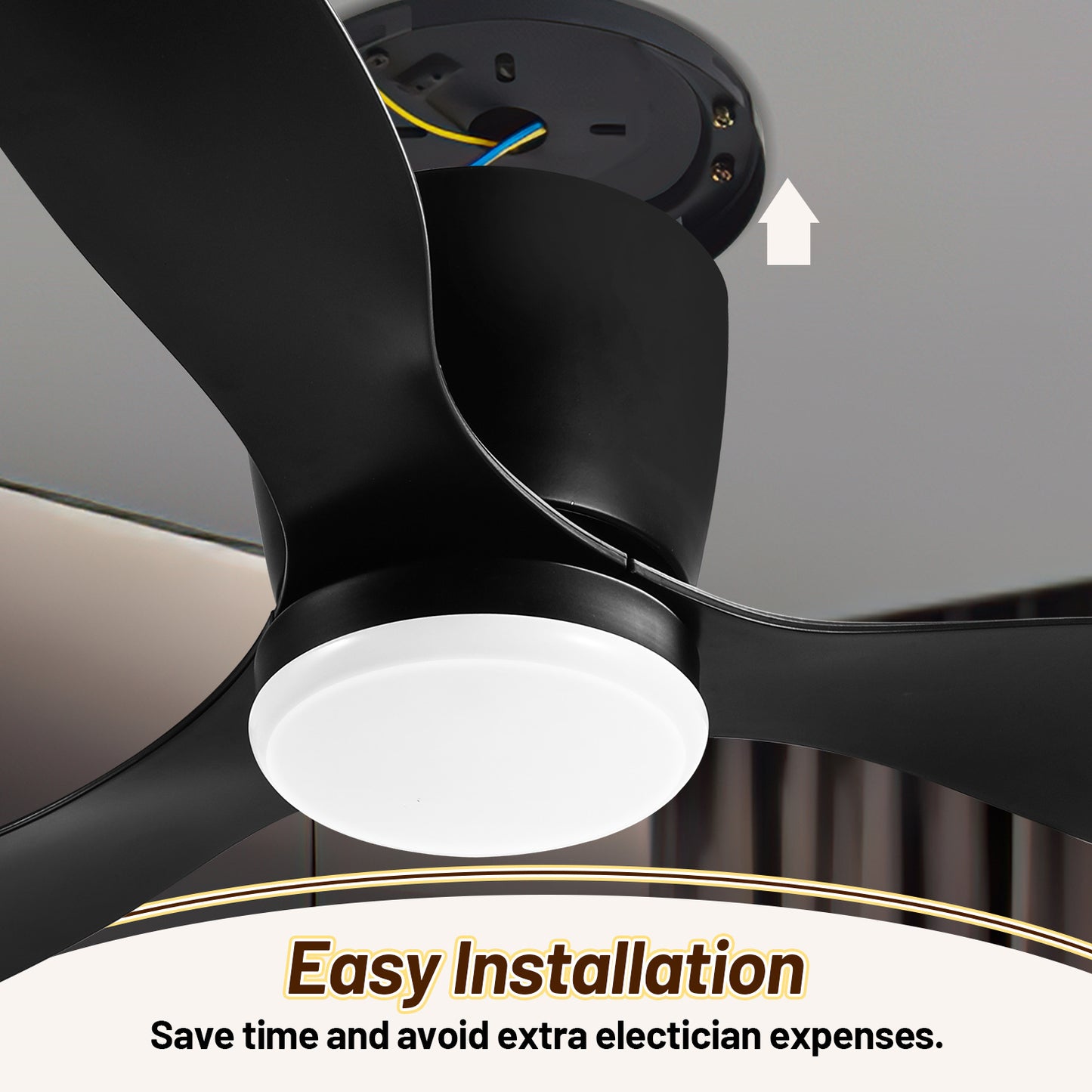 Hebitod Ceiling Fans with Lights Dimmable and Remote Control APP