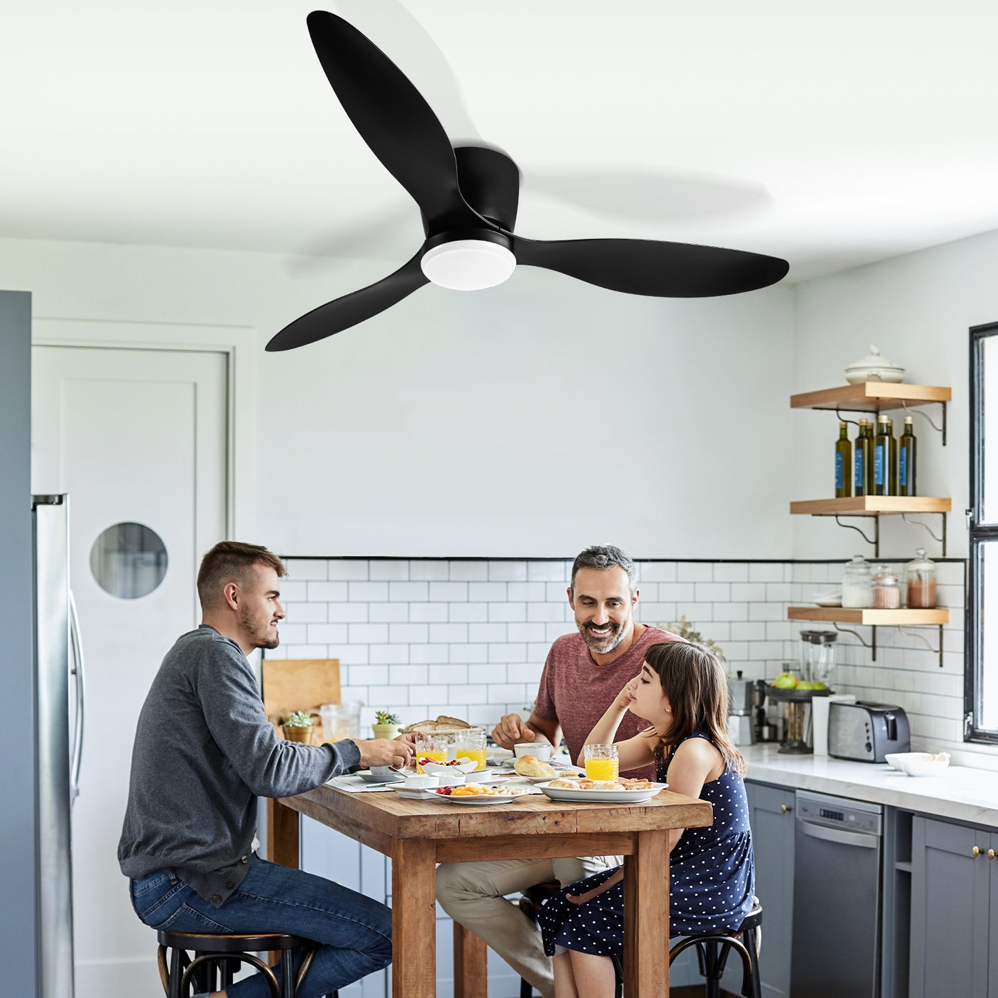 Hebitod Ceiling Fans with Lights Dimmable and Remote Control APP